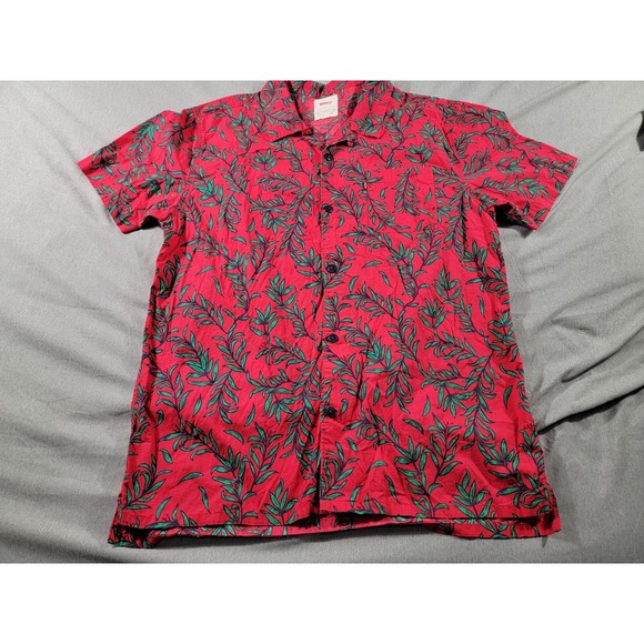 Levi's Hawaiian Short Sleeve Button Up Cotton Camp Shirt Mens Large Red Floral‎ - Picture 2 of 8